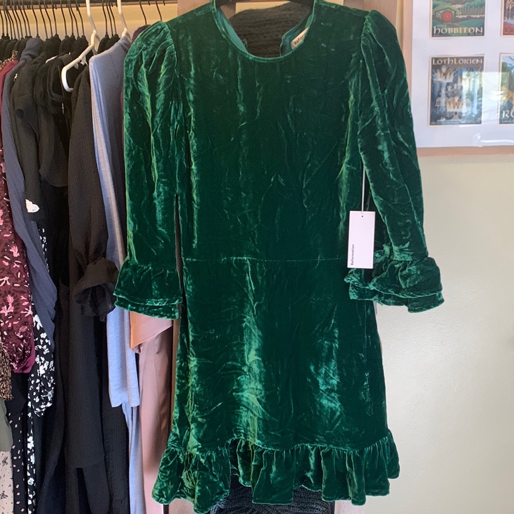 NWT Reformation Mountain Dress Emerald 6